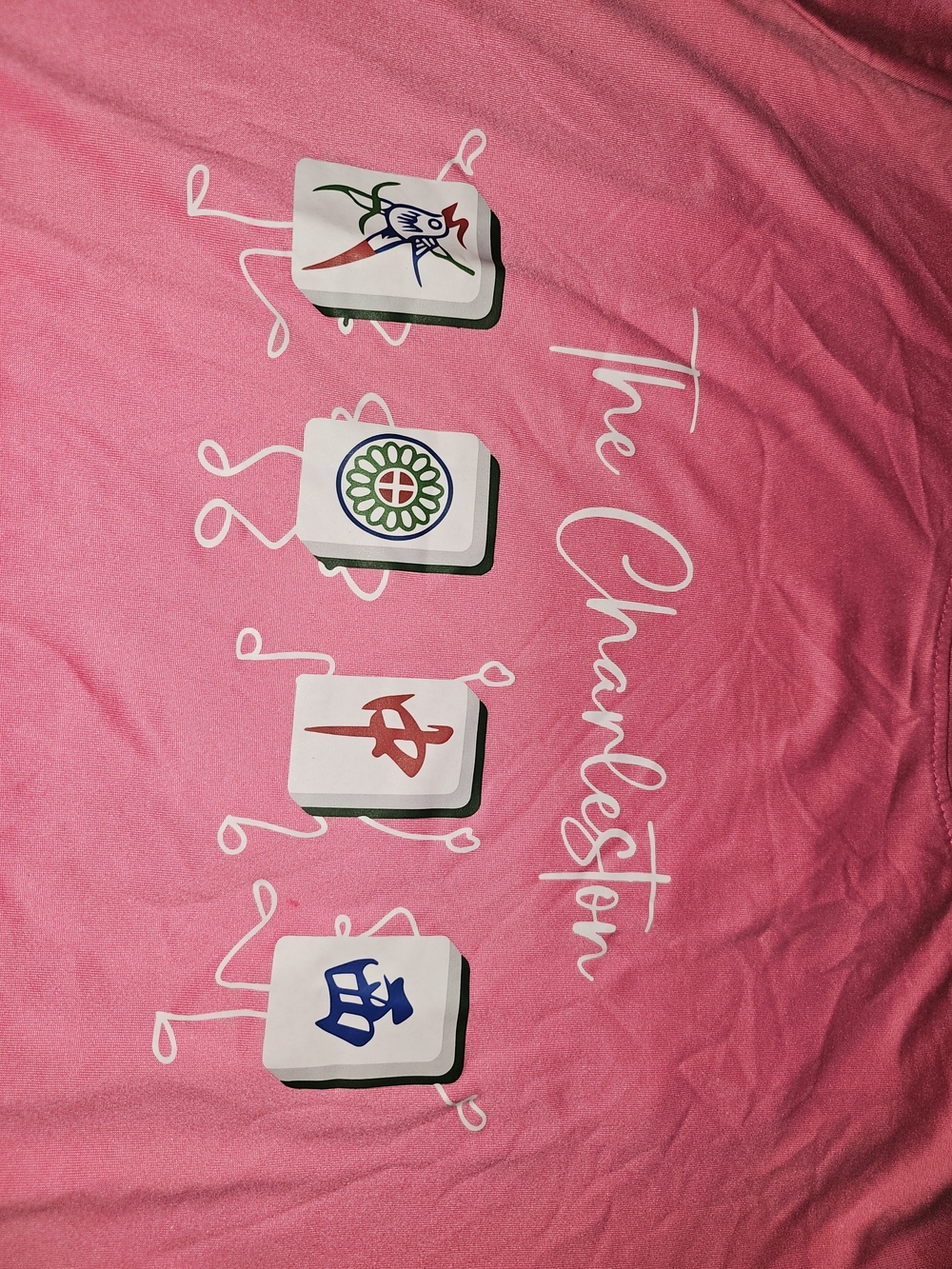 The Charleston Mahjong Pink Graphic Tee
